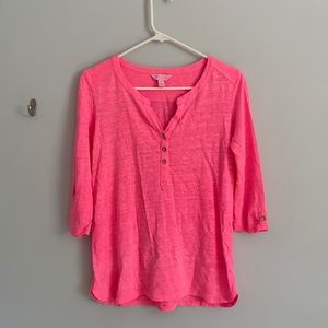 Lilly Pulitzer Bright Pink Henley